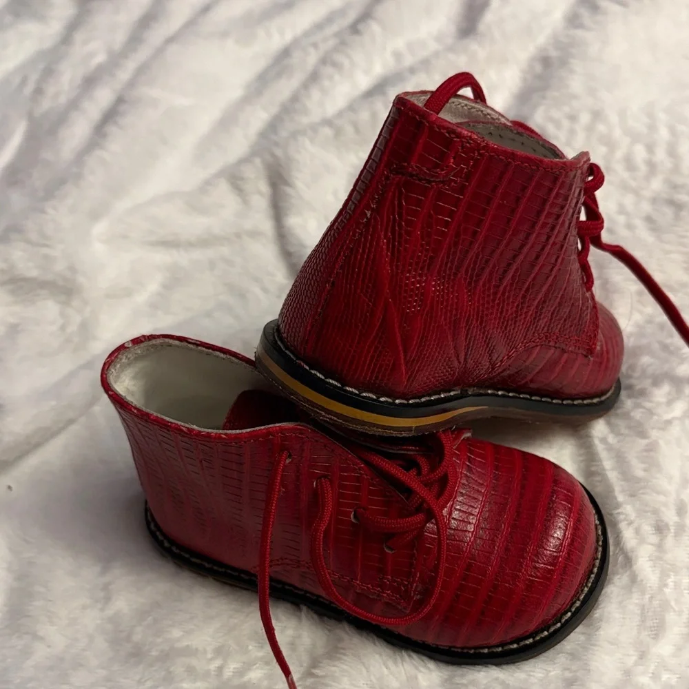 Chic Red Kids Dress Shoes